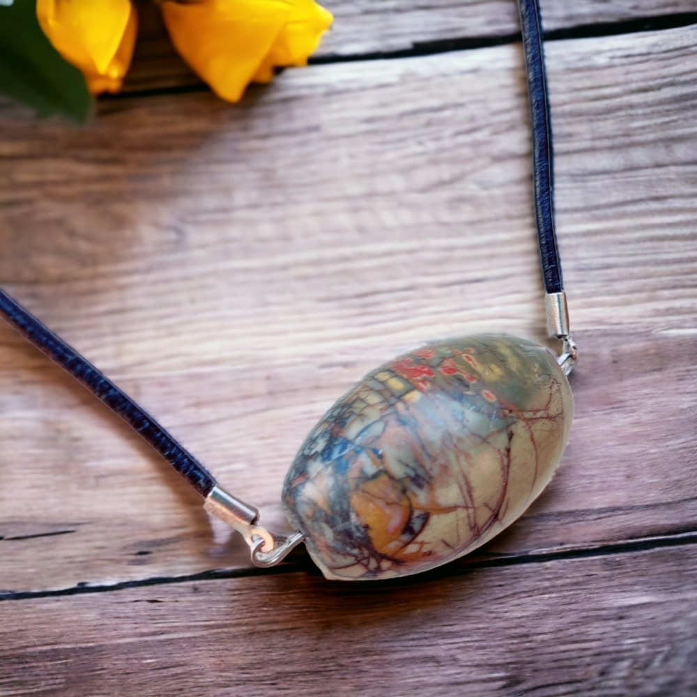 Red creek jasper pendant necklace
